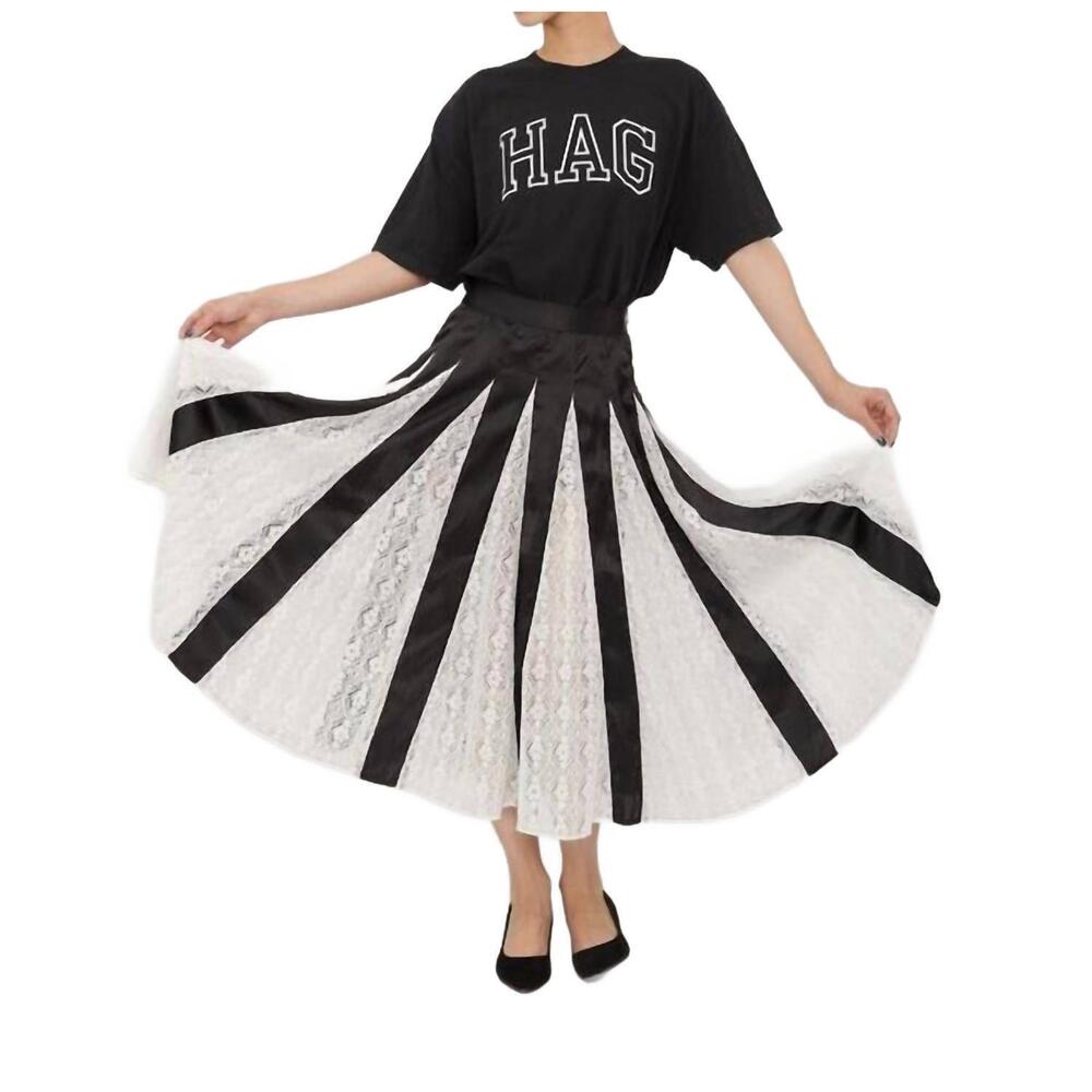 NEW BATSHEVA freya skirt in black w/ lace - Picture 4 of 4